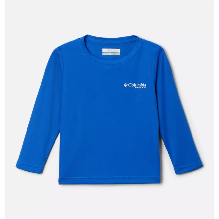 Columbia Blue Macaw/white - Marlin Langärmliges Pfg-terminal-tackle-university-shirt Für Kleinkinder