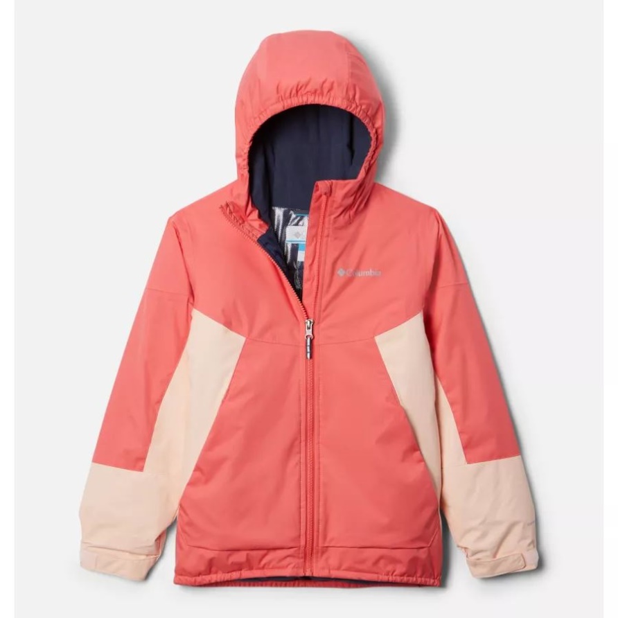 Columbia Blush Pink/Peach Blossom Schneeproblemjacke Für Mädchen