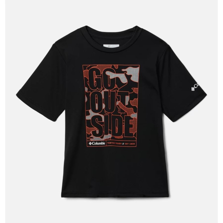 Columbia Jungen Edisun Trail Grafik T-shirt Schwarz/outdoorsy
