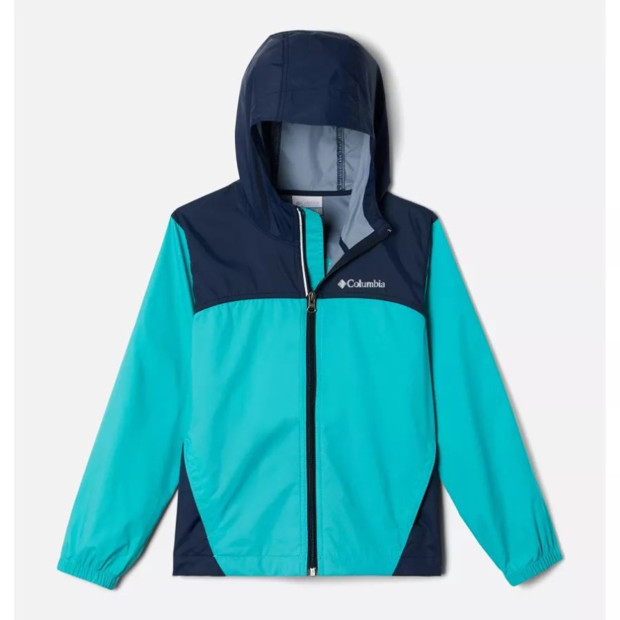 Columbia-Glennaker-Regenjacke Für Jungen, Helles Aqua/College-Marine