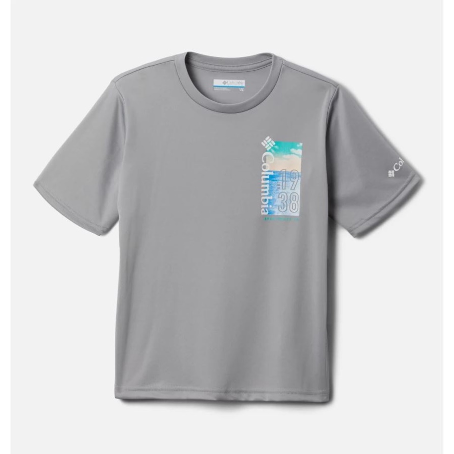 Columbia Grizzly Ridge Kurzarm-Grafik-T-Shirt Für Jungen Columbia Grey/Positive Outlook Graphic