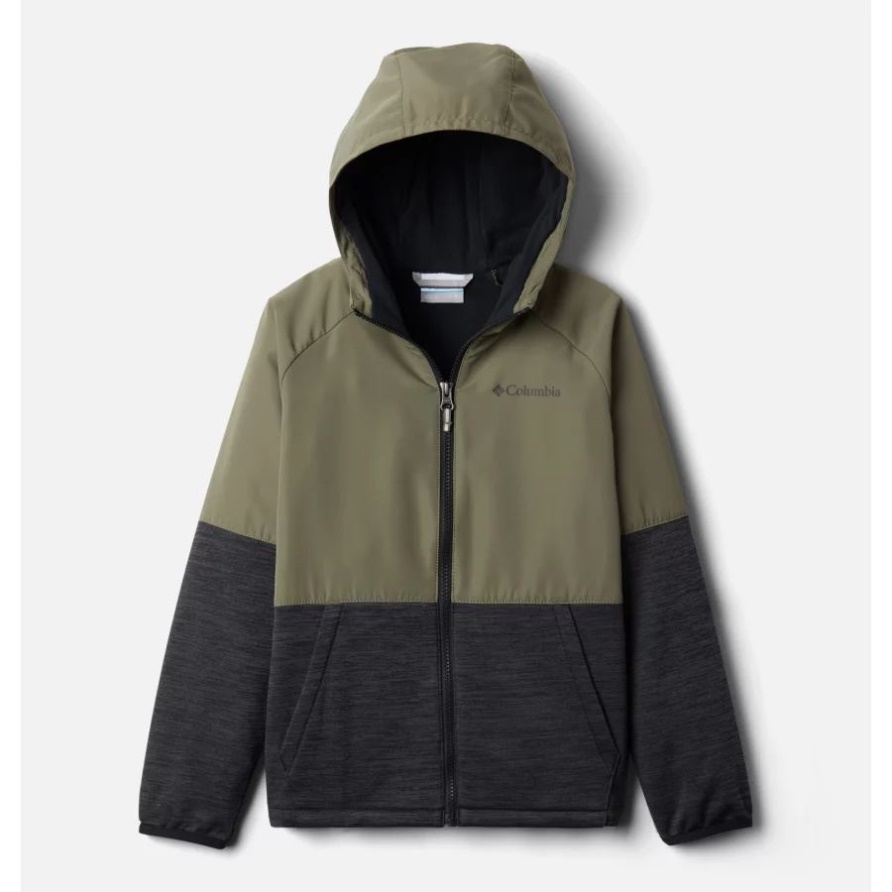 Columbia Out-shield Dry Fleecejacke Mit Durchgehendem Reißverschluss Für Jungen Steingrün/schwarz Meliert