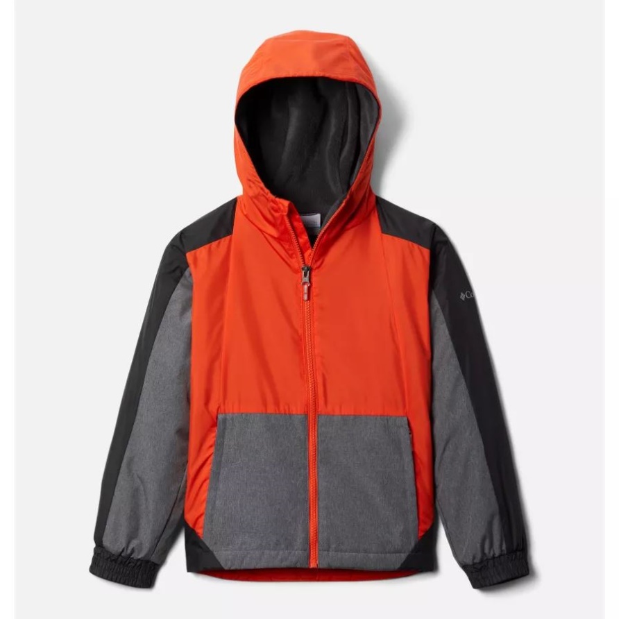 Columbia Point Park Gefütterte Windjacke Für Jungen, Roter Quarz/Haifisch