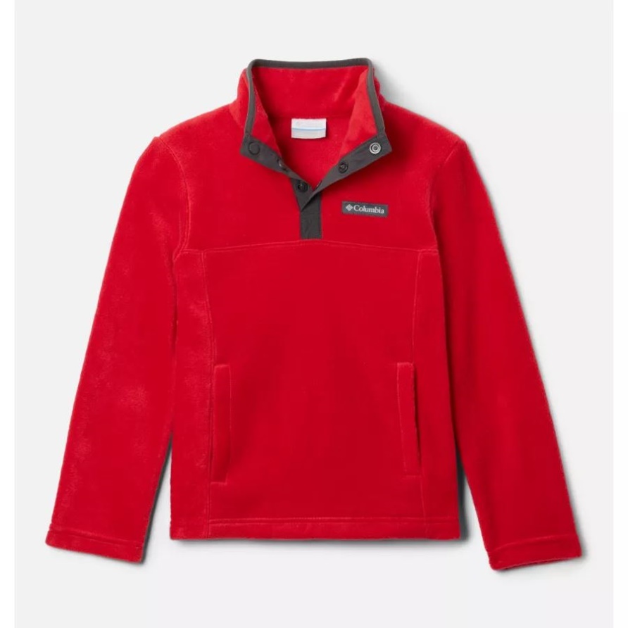 Columbia Jungen Steens Mountain1/4 Druckknopf-fleecepullover Mountain Red