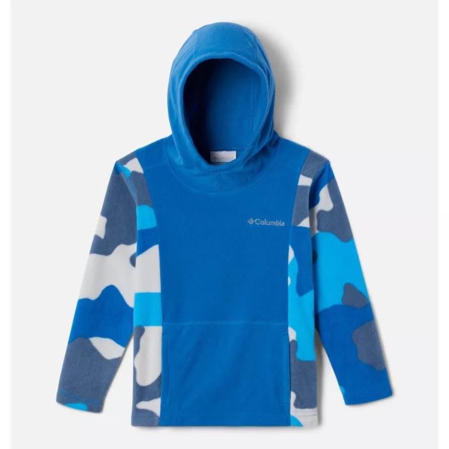 Columbia-Jungen-Kleinkind-Kapuzenpulli Mit Glazialeffekt, Helles Indigo/Kompassblau, Mod. Camo