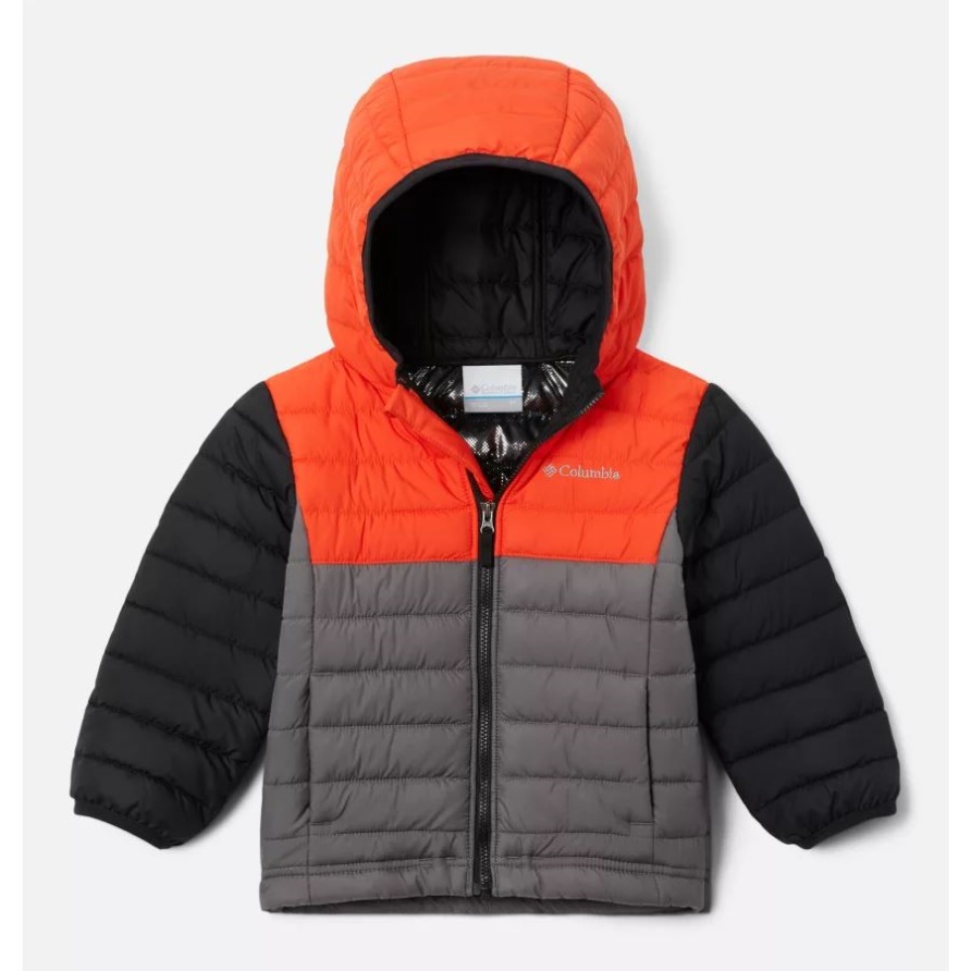 Columbia Puder Lite Kapuzenjacke Für Jungen City Grey/Red Quartz/Black