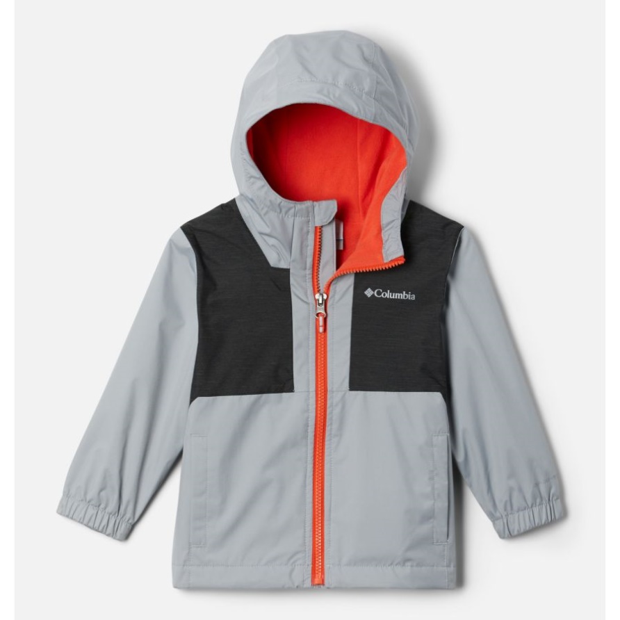 Columbia-Jacke Mit Fleecefutter Für Kleinkinder Mit Regenspuren Für Jungen Columbia Grey/Black Slub