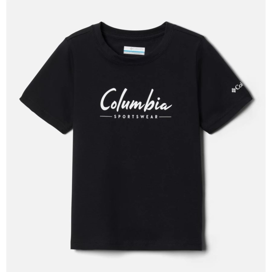 Columbia Valley Creek Kurzarm-Grafik-T-Shirt Für Jungen, Schwarz Mit Logowear-Schriftzug