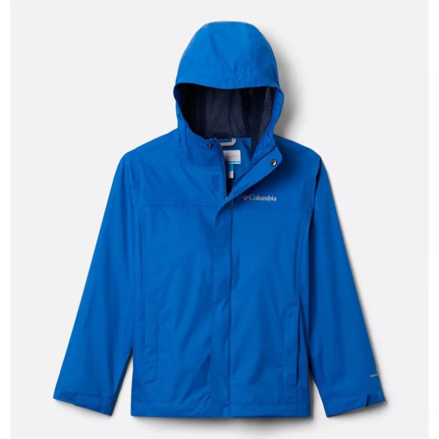 Columbia Wasserdichte Wasserdichte Wanderjacke Für Jungen In Hellem Indigo