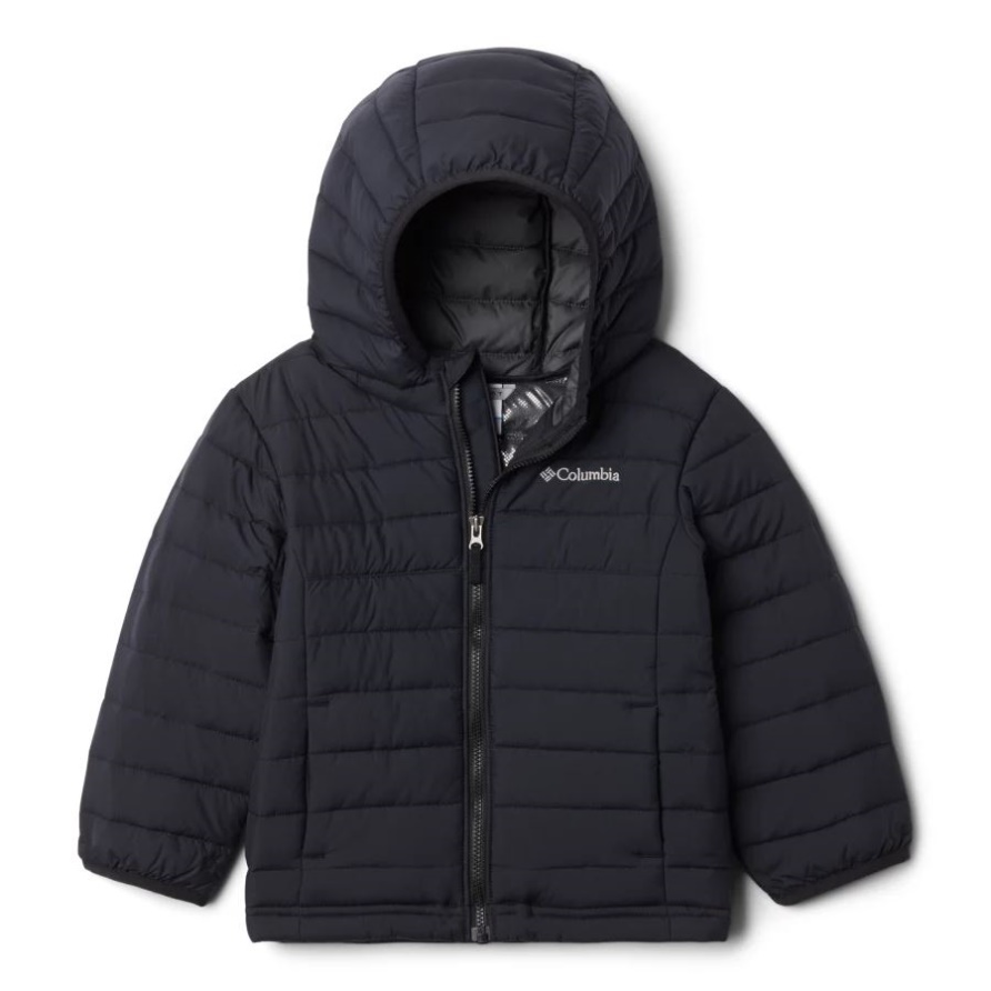 Columbia Brand Schwarze Puder Lite Kapuzenjacke Für Kleinkinder Für Jungen