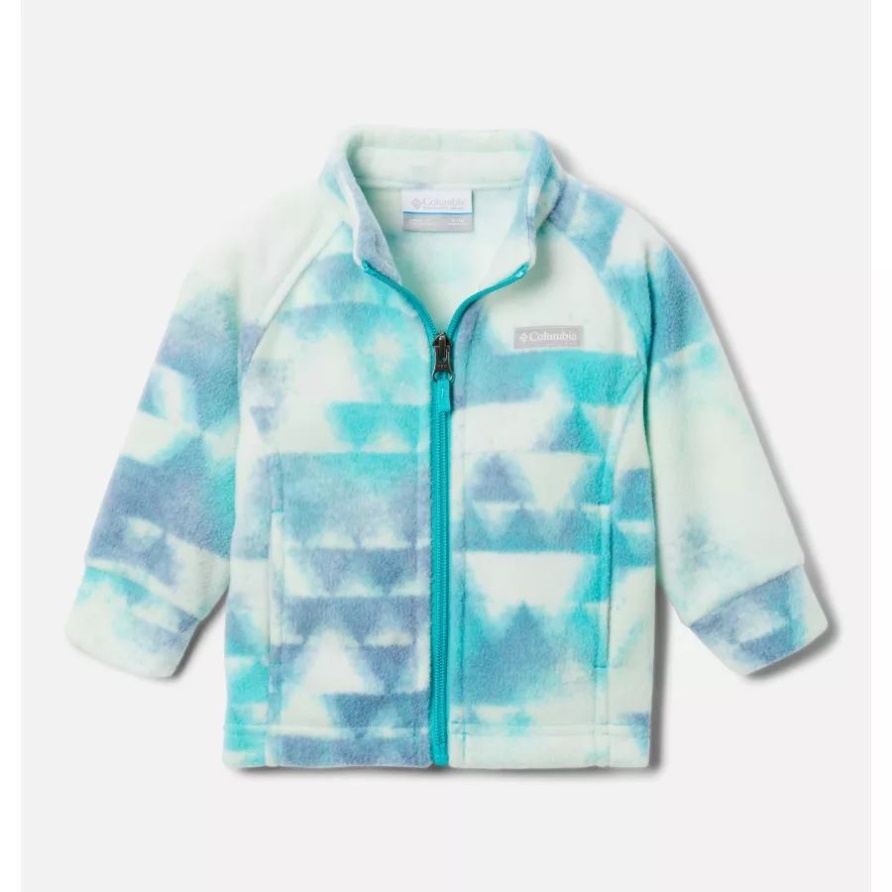 Columbia Brand Bright Aqua Distant Peaks Mädchen Baby Benton Springs II Bedruckte Fleecejacke