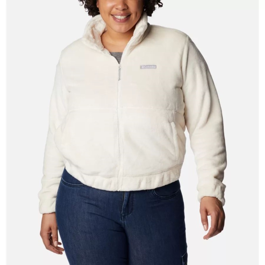 Columbia Brand Chalk Damen-Kaminjacke Mit Durchgehendem Reißverschluss In Übergröße
