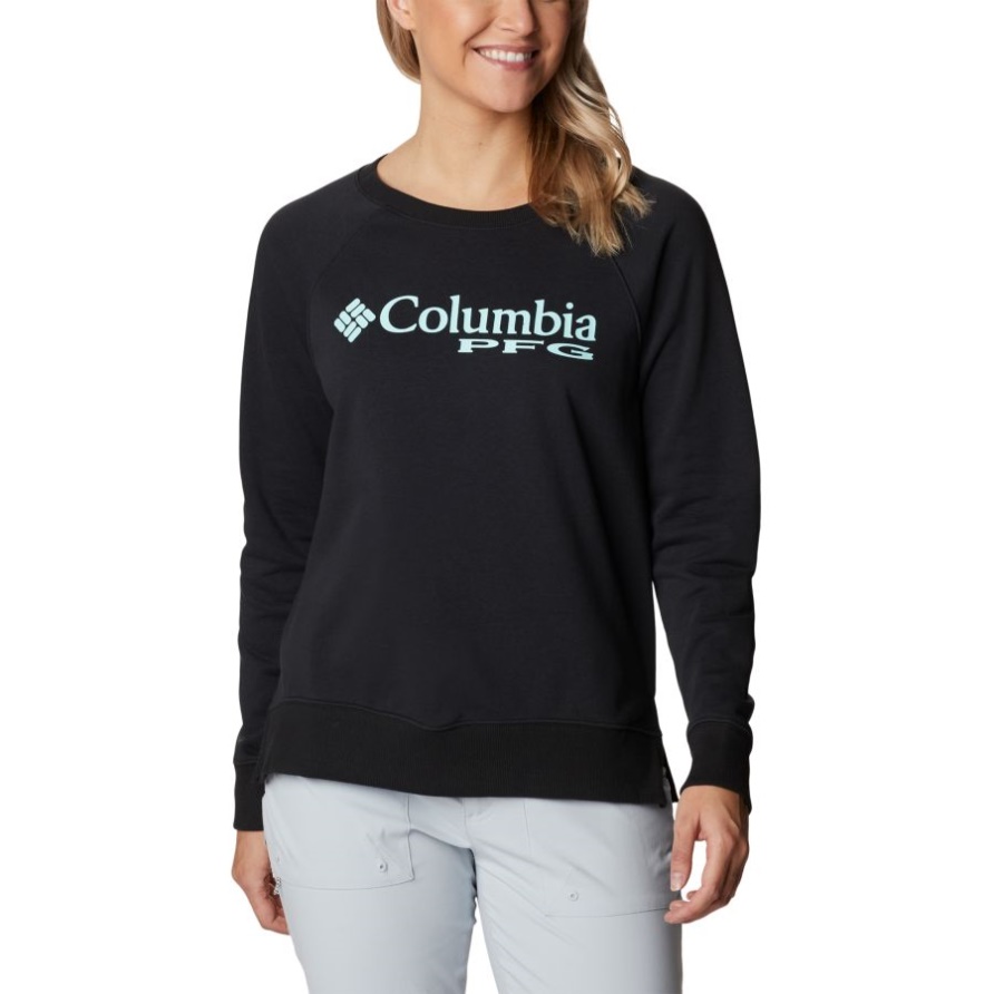 Columbia Brand Damen Pfg Slack Water French Terry Rundhalssweatshirt Schwarz