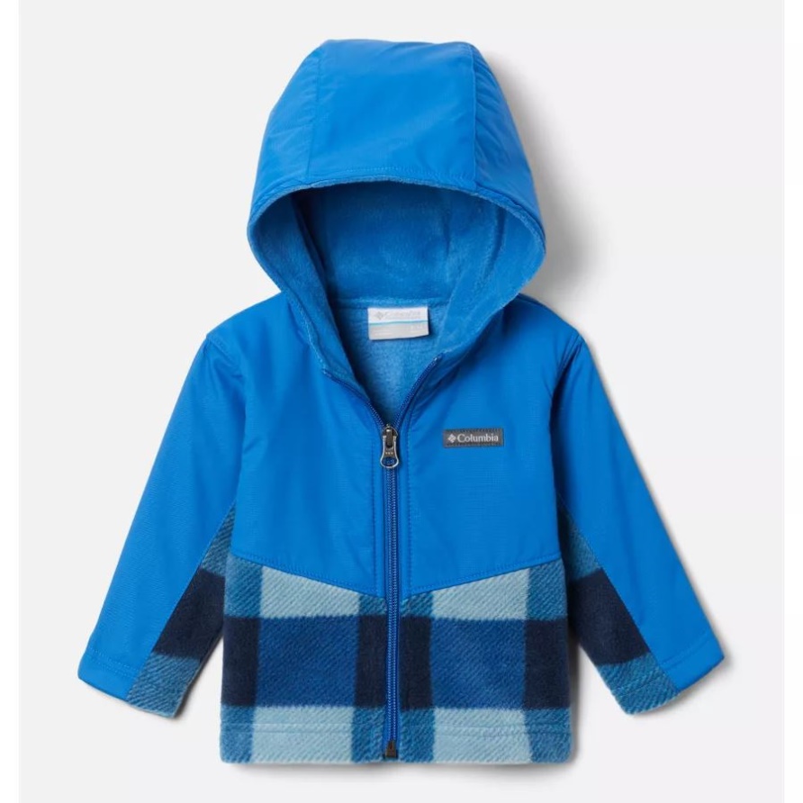 Columbia Hell Indigo Kariert Mehrfarbig/hell Indigo Steens Mountain Overlay Kapuzenjacke Für Kleinkinder
