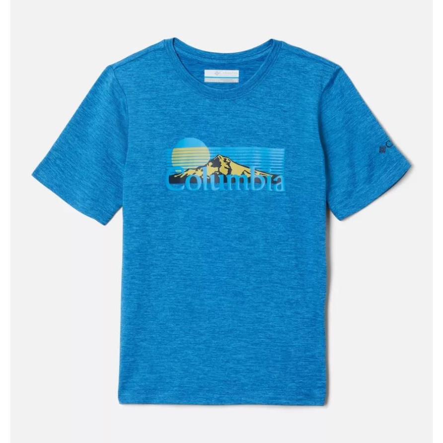 Columbia Hell Indigo Hthr/umgekehrtes Mondaufgang-shirt Mit Kurzärmeligem Mount Echo Für Jungen