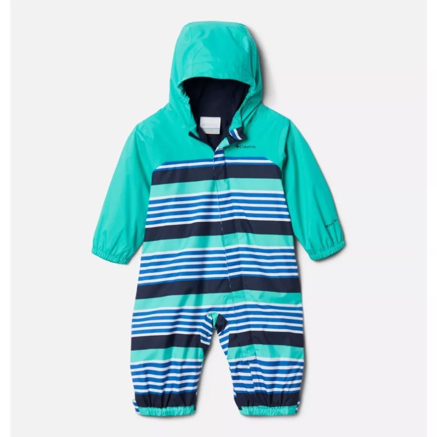 Columbia Bright Indigo Milo Stripe/elctrc Turq Infant Critter Jitters Ii Wasserdichter Anzug