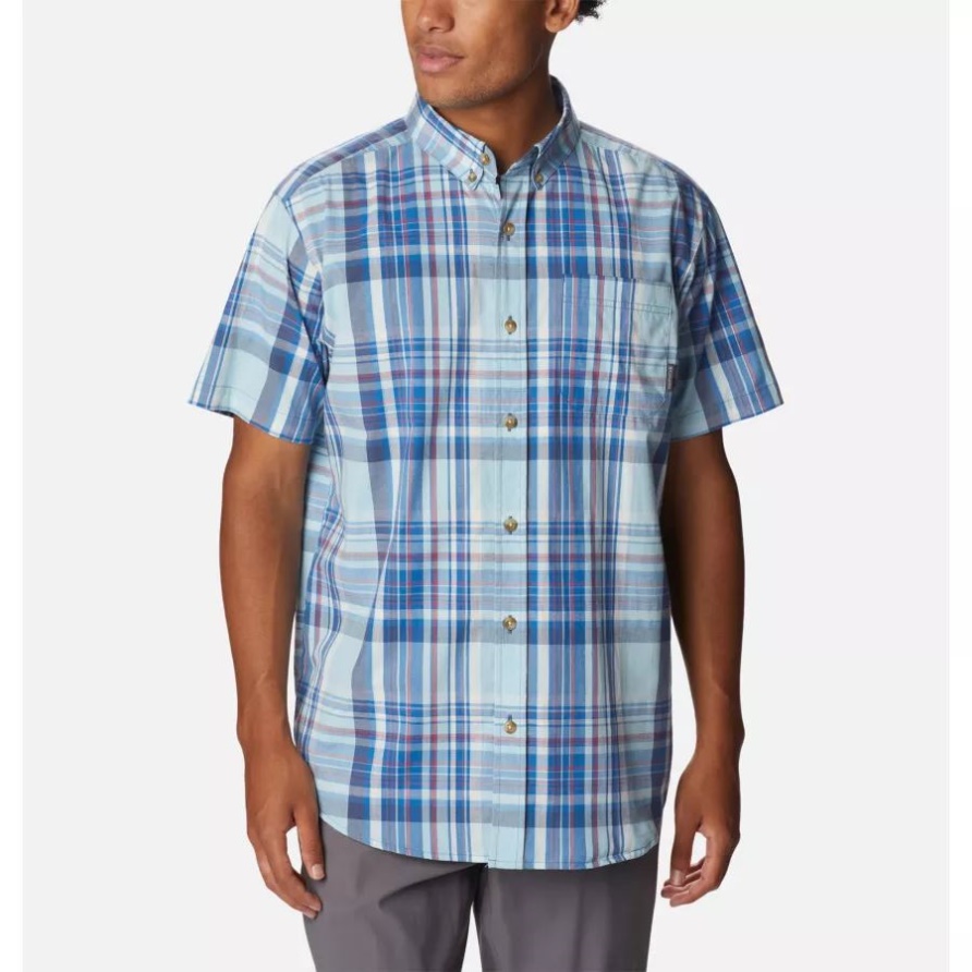 Columbia Hell Indigo Multi Kariertes Kurzarmshirt Rapid Rivers Ii Für Herren
