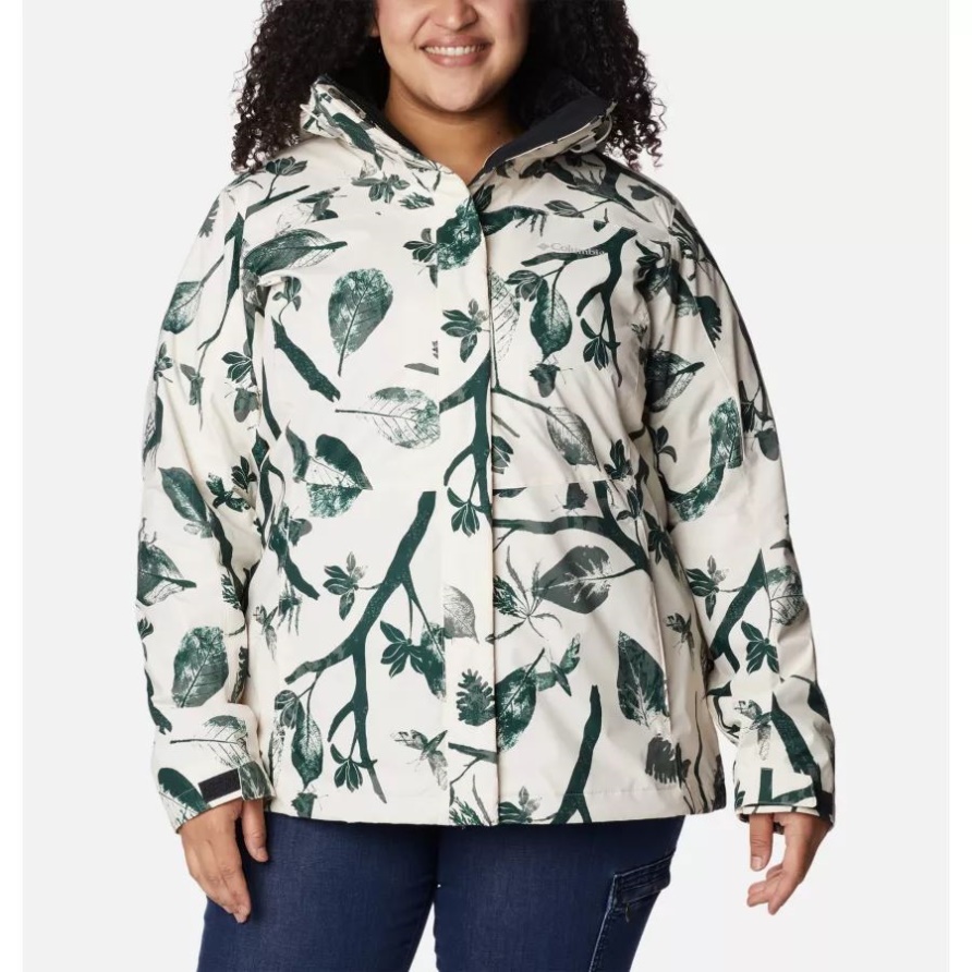 Columbia Kreide-topiary-druck/schwarze Damen-tunnelfall-austauschjacke Plus Größe