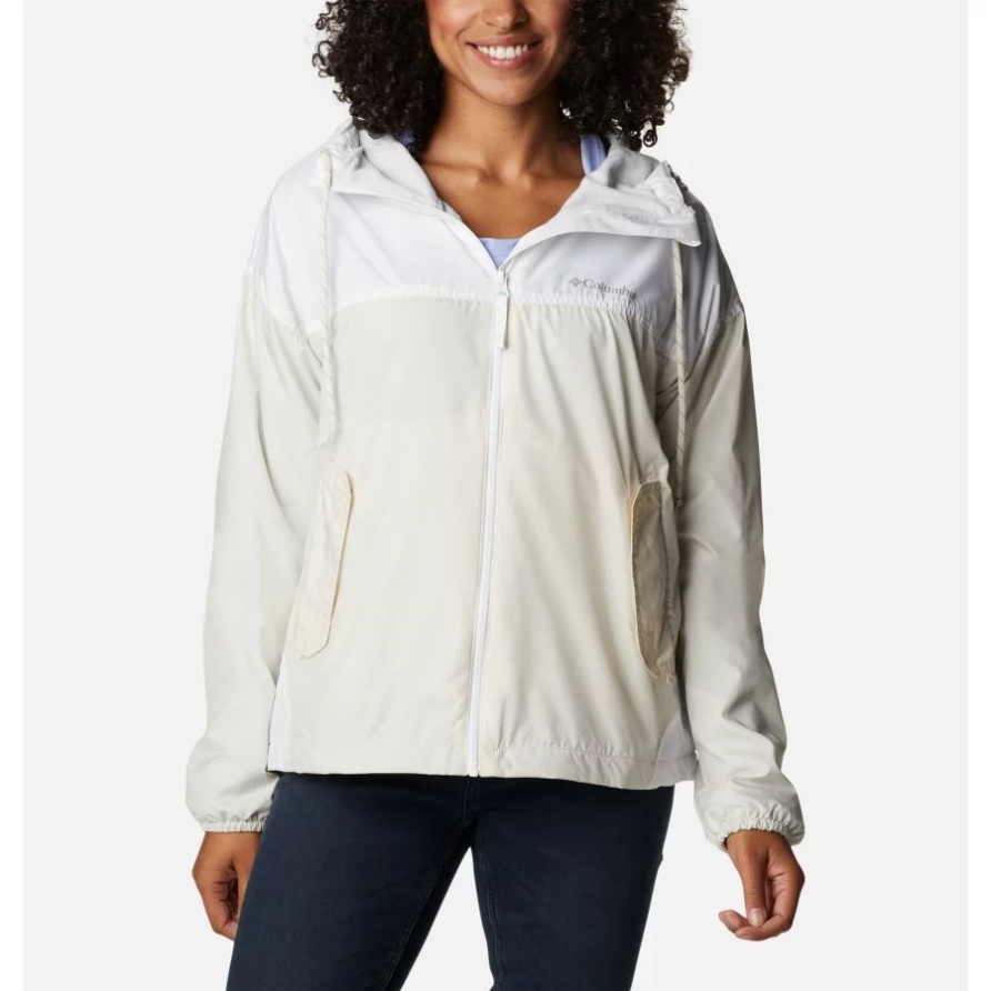 Columbia Flash Challenger Fleece Gefütterte Windjacke In Kreide/Weiß Für Damen