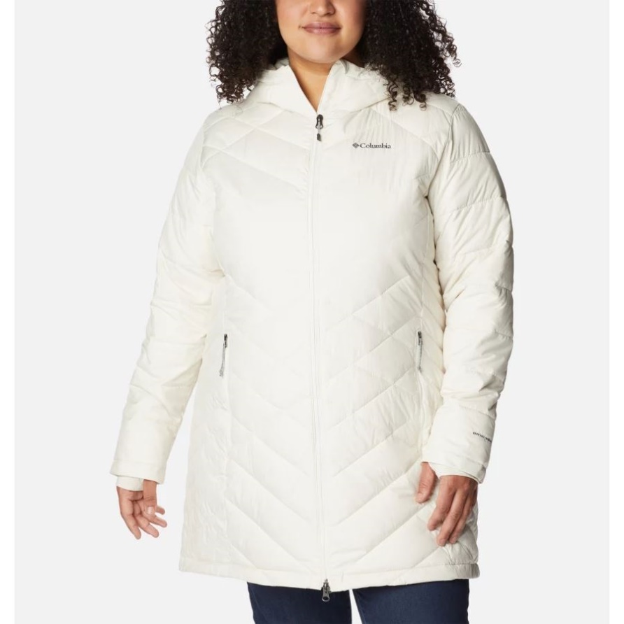 Columbia Chalk Damen Himmlische Lange Kapuzenjacke Plus Größe