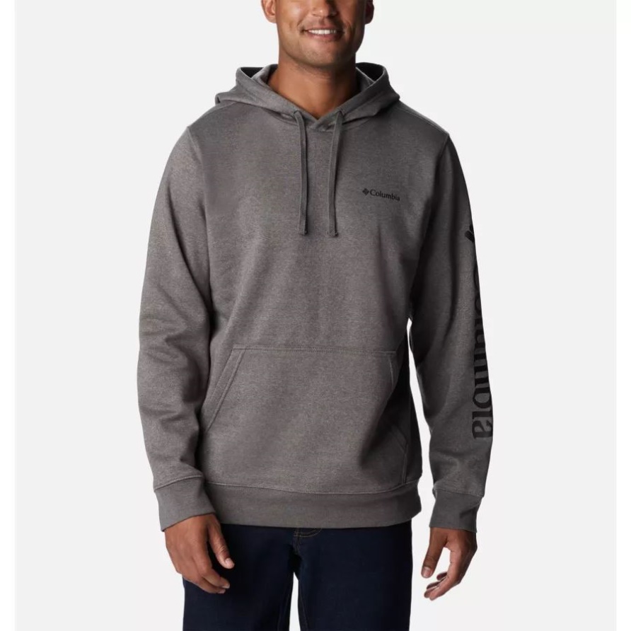 Columbia Charcoal Heather/csc Sleeve Logo Mens Columbia Trek Hoodie