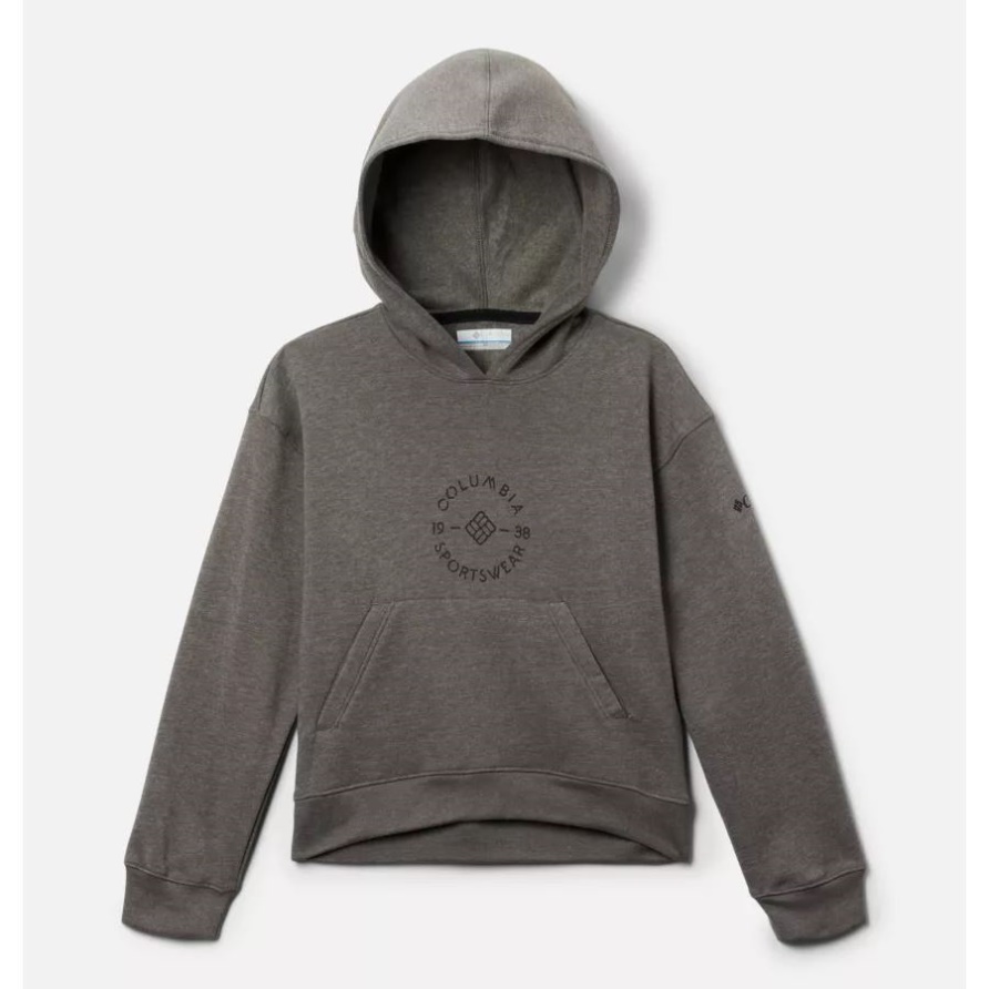 Columbia Charcoal Heather Columbia Trek Neuheit Hoodie Für Mädchen