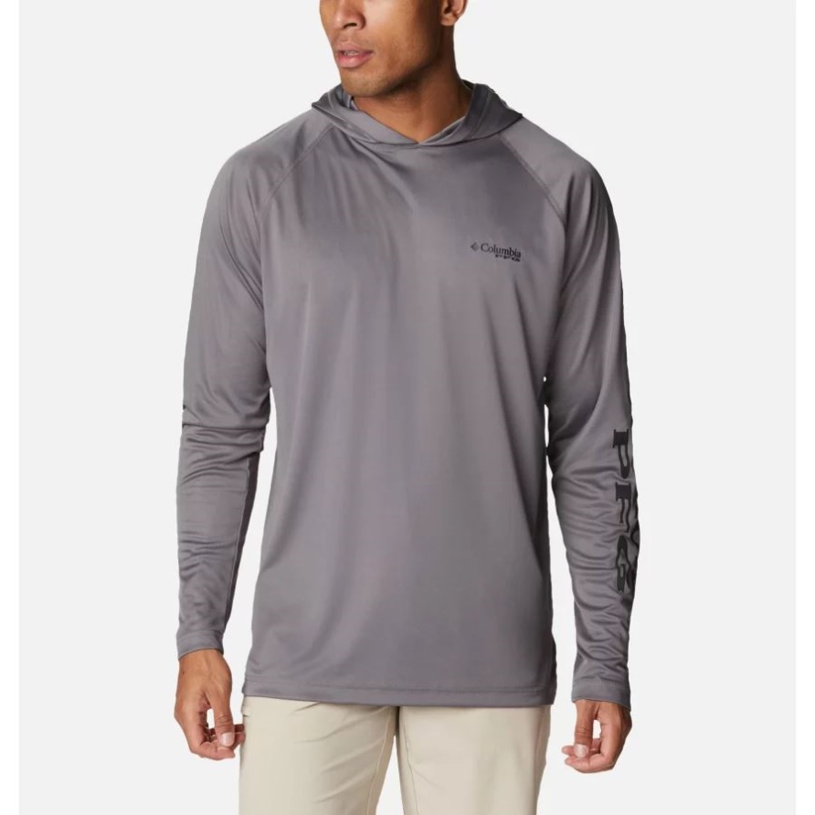 Columbia City Grau/schwarzer Pfg-Terminal-Tackle-Hoodie Mit Logo Für Herren