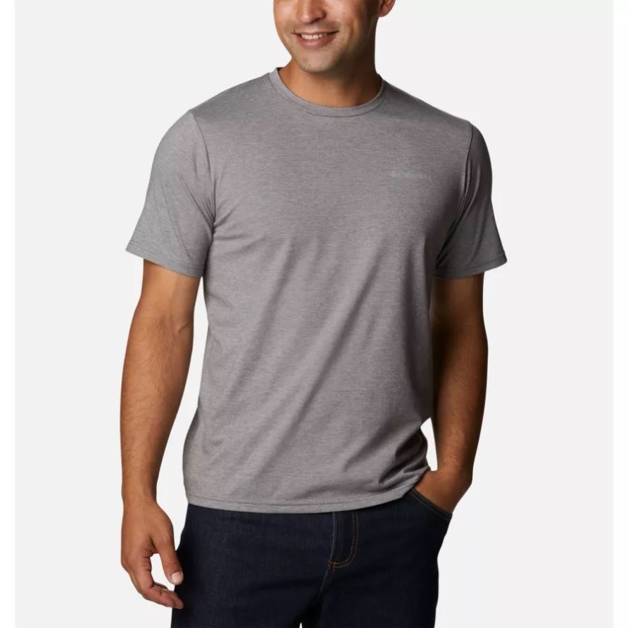Columbia City Grau Heather Sun Trek Kurzarm-T-Shirt Für Herren