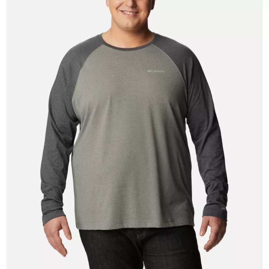 Columbia City Grey Heather/Shark Heather Thistletown Hills Raglanshirt Für Herren, Groß