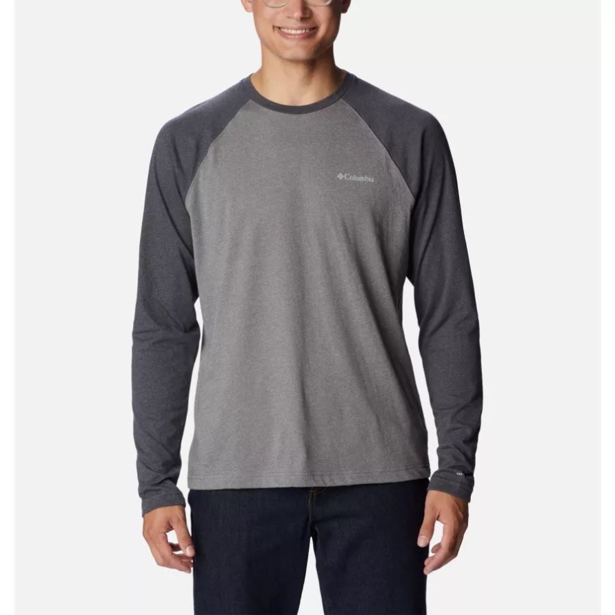 Columbia City Grau Heather/Shark Heather Herren Thistletown Hills Raglanhemd