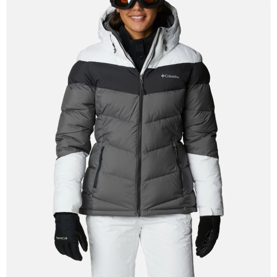 Columbia City Grey/shark/white Abbott Peak Isolierte Wasserdichte Damen-skijacke