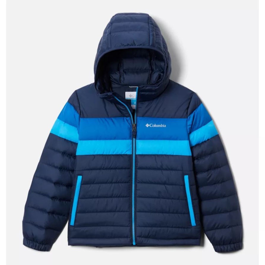 Columbia Coll Navy/bright Indigo/compass Blue Jungen-Tumble Rock Daunenjacke Mit Kapuze
