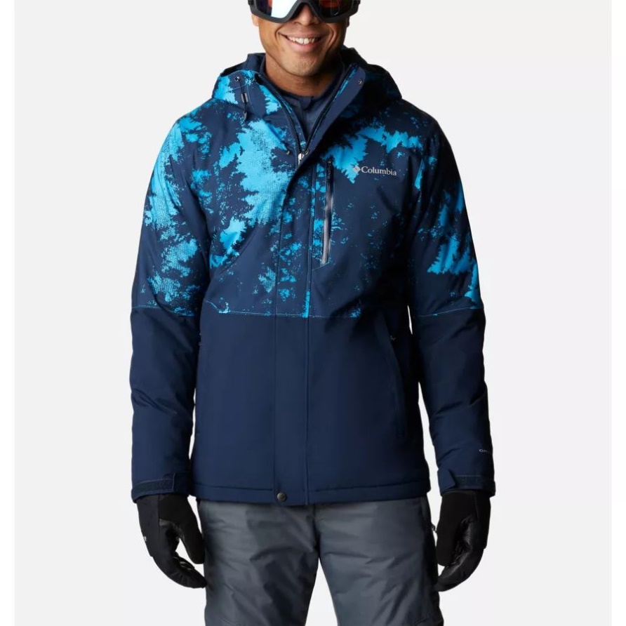 Columbia Coll Navy/compass Blue Lookup Print Winter District Isolierte Skijacke Für Herren