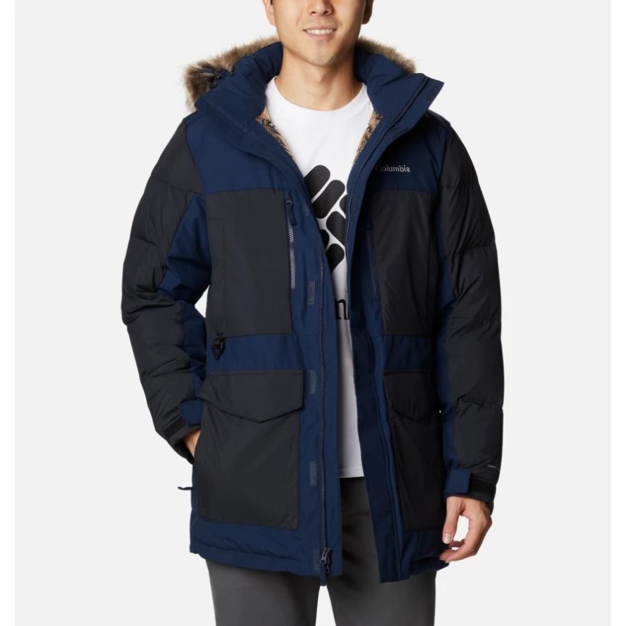 Columbia Collegiate Marineblau/schwarzer Marquam Peak Fusion Omni-heat Infinity Isolierter Parka Für Herren