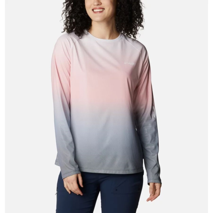 Columbia Collegiate Navy/gradient Fade Frauen Pfg Tidal Deflektor Bedrucktes Langarmhemd