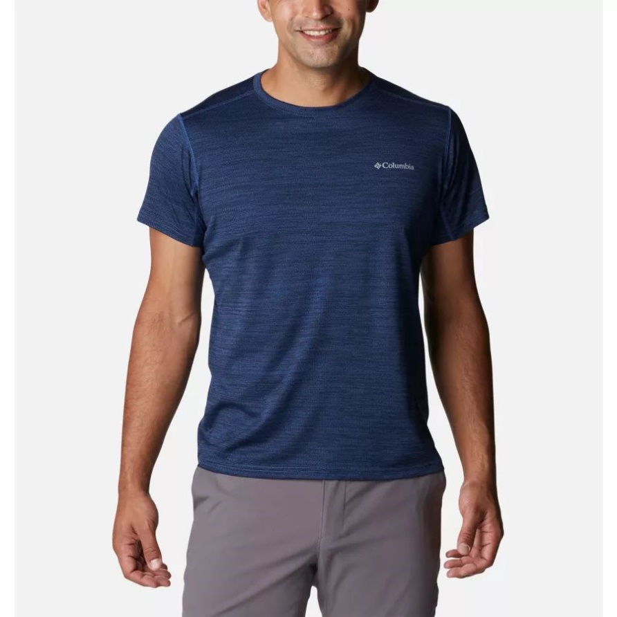 Columbia Collegiate Navy Heather Alpine Chill Zero Kurzarm-Crew-Shirt Für Herren