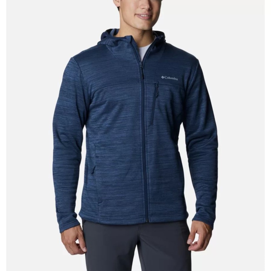 Columbia Collegiate Navy Heather Maxtrail II Technische Kapuzen-Fleecejacke Für Herren