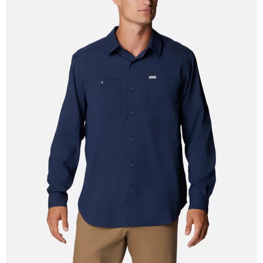 Columbia Collegiate Navy Herren-Silver-Ridge-Utility-Lite-Langarmhemd
