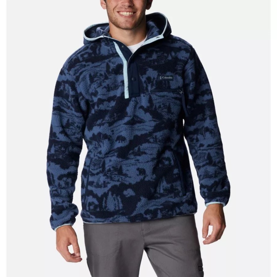 Columbia Collegiate Marineblau Gerösteter Herren-Helvetia-Sherpa-Fleece-Hoodie