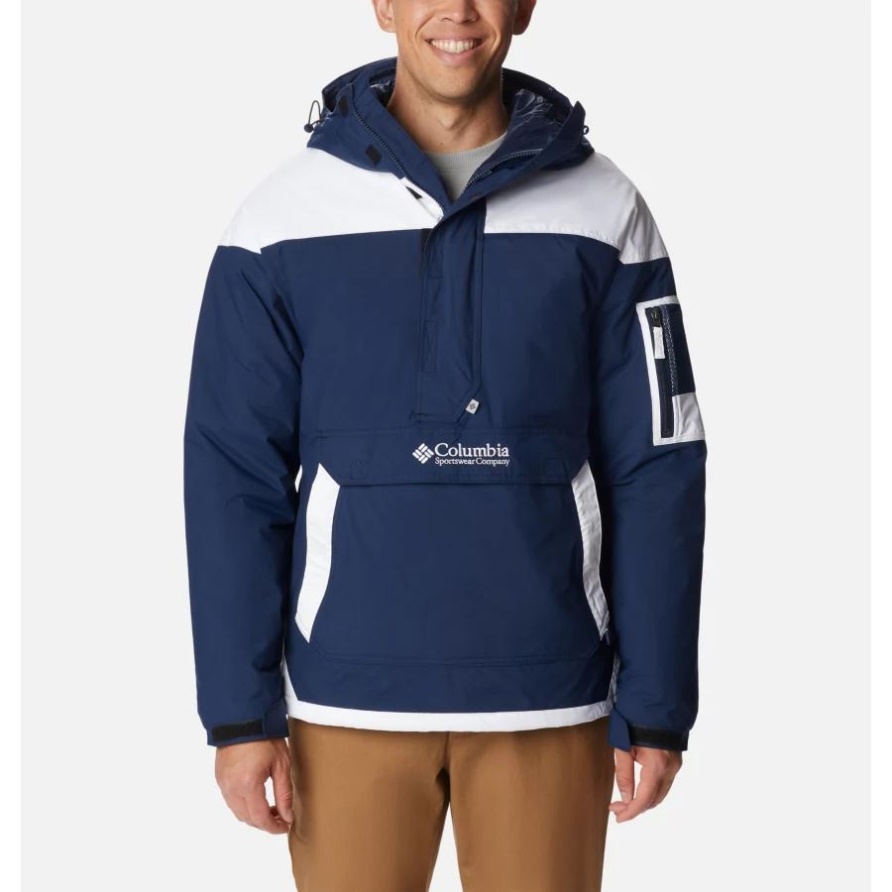 Columbia Collegiate Navy/weißer Challenger-Pullover-Anorak Für Herren