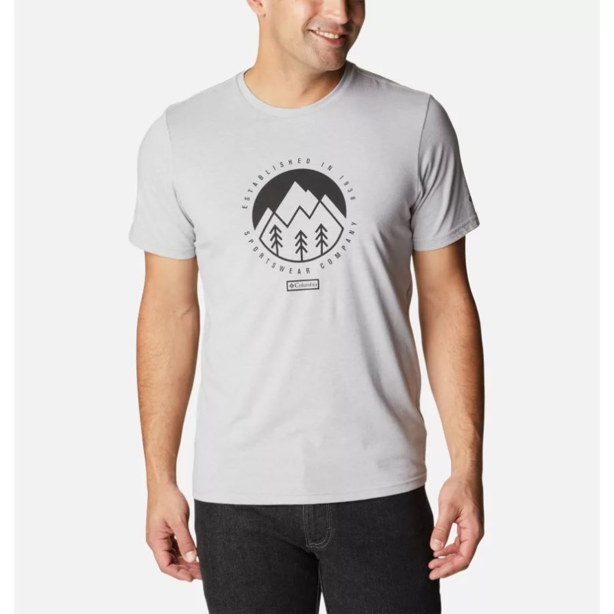 Columbia Columbia Grau Meliert/im Freien Park 2 Rapid Ridge Grafik-t-shirt Für Herren