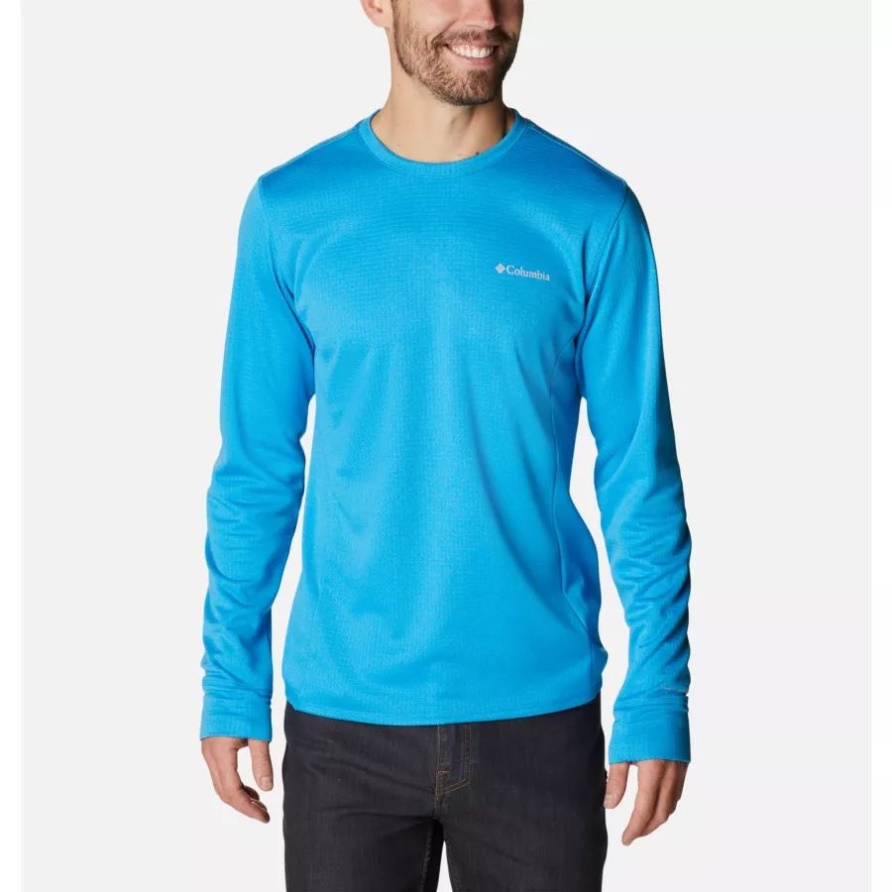 Parkansicht-Crew-Shirt Der Columbia-Kompassblau-Heide-Männer