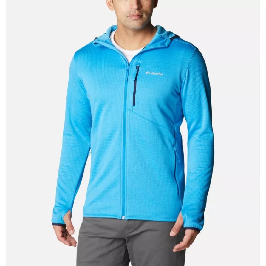 Columbia Park View Fleece-Hoodie Mit Durchgehendem Reißverschluss Für Herren In Kompassblau Meliert