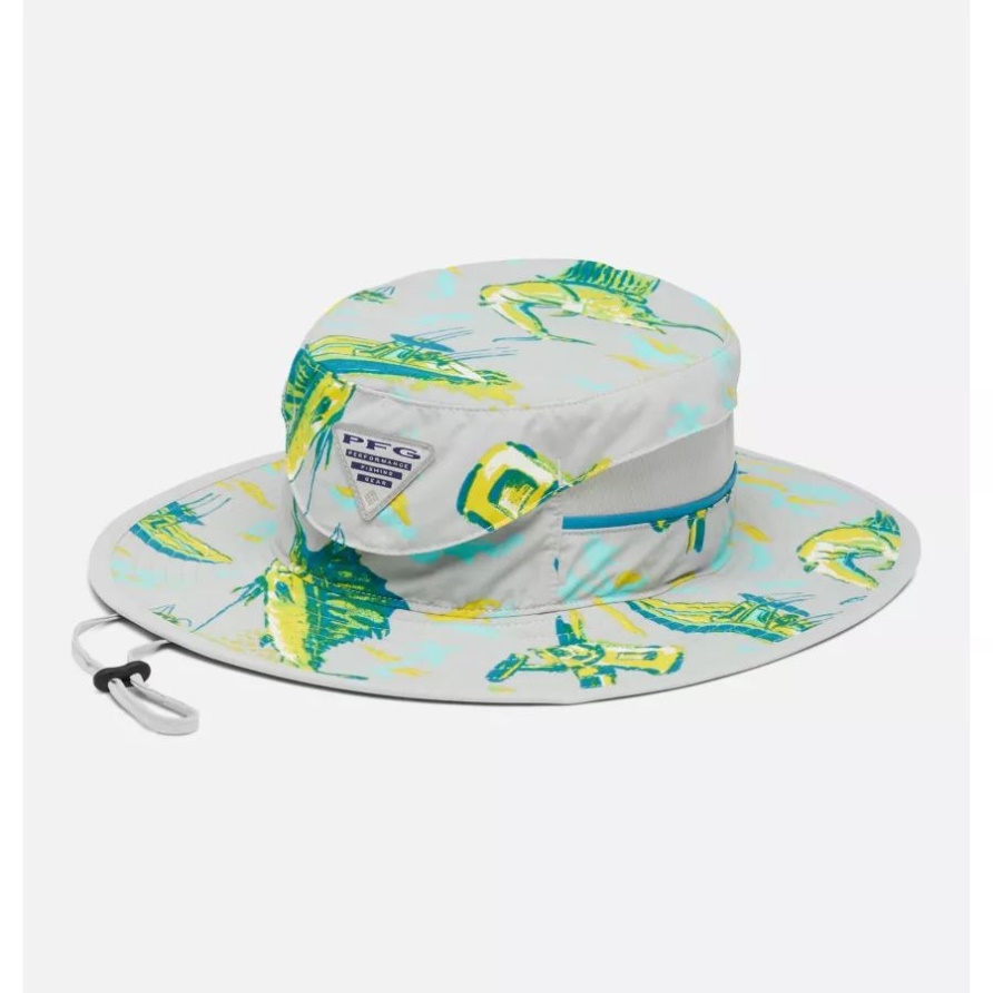 Columbia Cool Grey/reel Dreamz Print Pfg Super Backcast Booney Hat