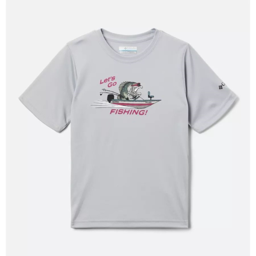 Columbia Cool Grey/y Lgf Kurzarm-shirt Pfg Terminal-tackle-lgf-bassbootjungen