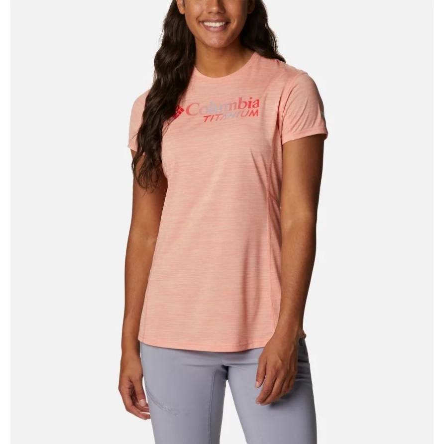 Korallenes Riff Columbias/Titandurchlauf-Grafikt-shirt Der Roten Hibiskusfrauen