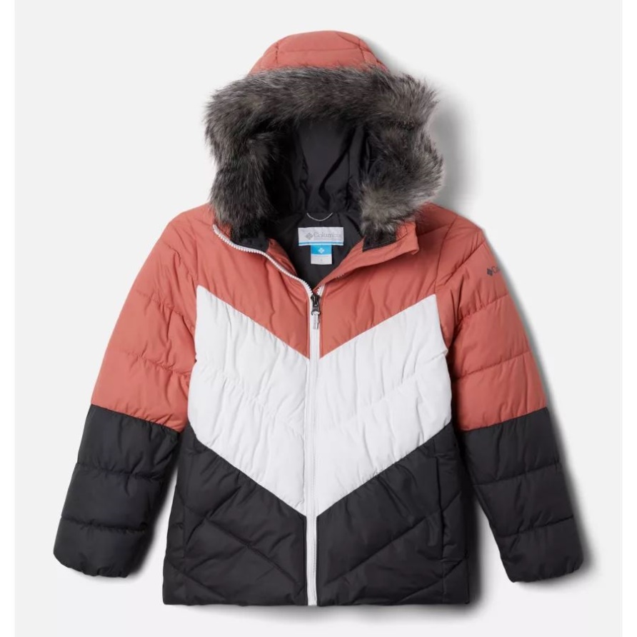Columbia Dark Coral/Shark/Weiß Arctic Blast Skijacke Für Mädchen