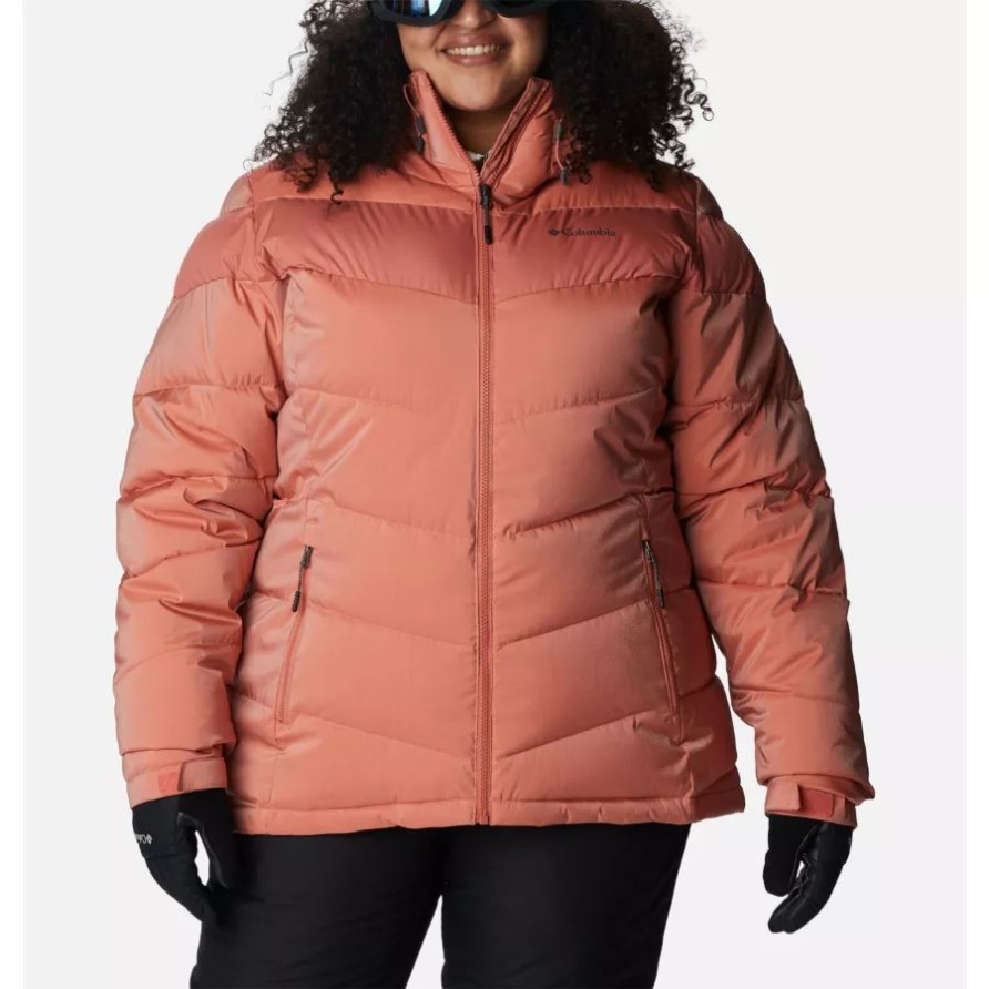 Columbia Dark Coral Sheen Abbott Peak Isolationsjacke Für Damen In Übergröße