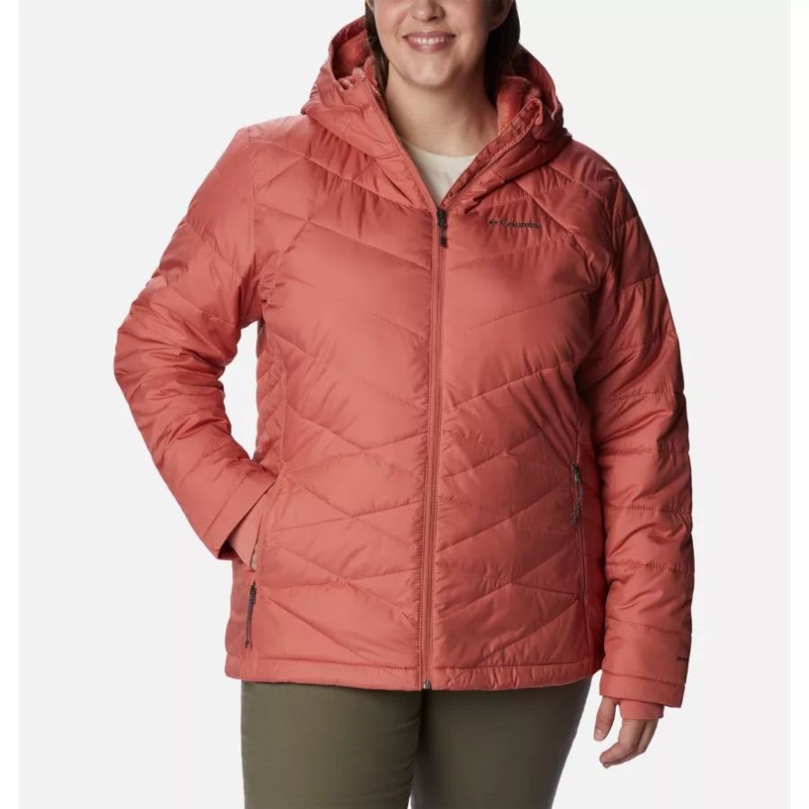 Columbia Himmlische Kapuzenjacke In Dunkler Koralle Für Damen In Übergröße