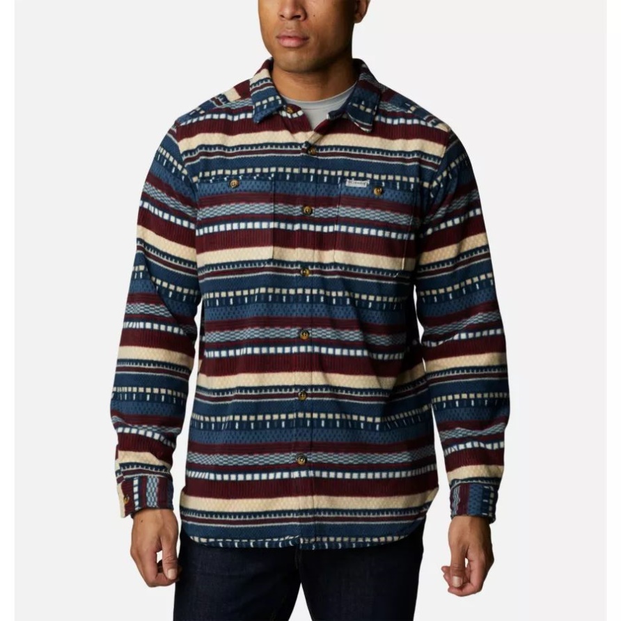 Columbia Dark Mountain Apres Streifendruck Herren Flare Gun Fleece-überhemd